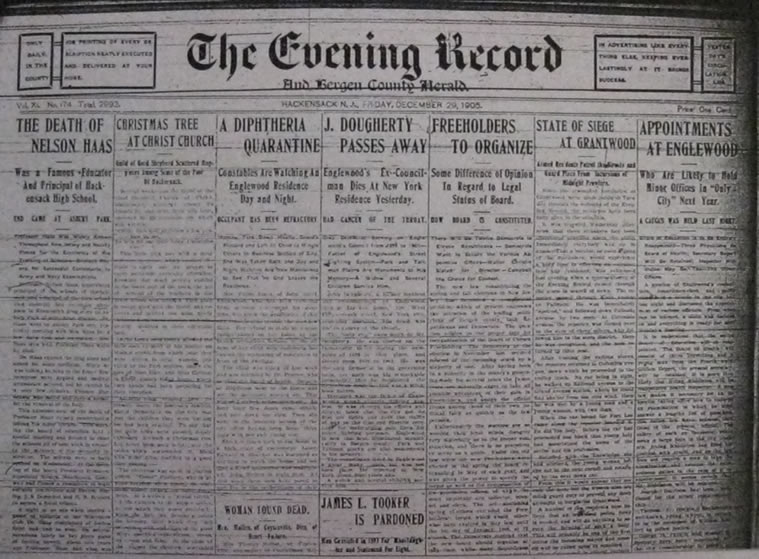 The Evening Record December 29, 1905 